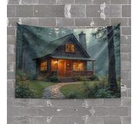 TFSW Tapisserie pour chambre à coucher avec accessoires et décoration murale Motif sept cochons heureux à la campagne Décoration murale au-dessus du lit 100 x 150 cm