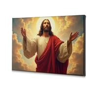 TFSW Toile décorative Jésus dans la gloire : une vision céleste - Décoration de Pâques et salon (40 x 60 cm)