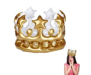 TFSYLISA 2 Pièces Couronne Gonflable Couronne D'anniversaire Gonflable Décoration D'anniversaire pour Reine Roi, Anniversaire, Accessoire Costume Carnaval, Fête de Poule