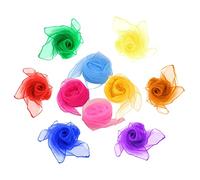 TFSYLISA Écharpes De Jonglage,Foulards De Danse Colorées,20 Pièces Carré Écharpes Magiques pour Maternelle Enfant Show 60 * 60cm 10 Couleurs