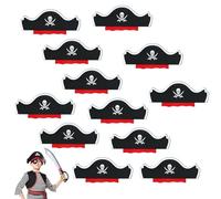TFSYLISA Lot de 12 Chapeaux de Pirate pour Enfants, Feutre Chapeau Pirates, Accessoires de Pirate pour Anniversaire Fête de Pirate Jeu de Rôle Noël Halloween