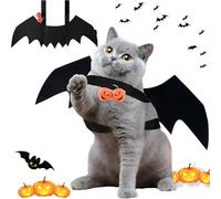 TFSZE Costume d'halloween pour Animaux De Compagnie,Ailes Chauve Souris Chien,Ajustables pour Animal De Compagnie Vampire Halloween Costume,avec Velcro,pour Chat De Chien Halloween Habiller-Taille S