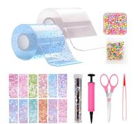 TFSZE Kit de 20 pièces à Bulles Nano Tape pour Enfants, Bandes adhésives Super élastiques,Magic Bubble Tape pour Les Cadeaux d'anniversaire,Double Face Transparent,(Transparente+Bleu)