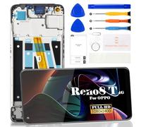 TFT pour Oppo Reno8 T 4G 2023 Écran LCD de remplacement CPH2481 Kit de réparation avec cadre (noir, sans empreintes digitales, pas pour 5G)