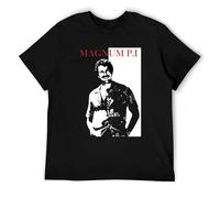 TFTFRRAUCR ELEI Magnum P. I Tom Selleck Retro Television Show T Shirt BlackOne Size