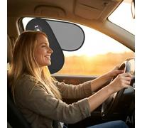 TFY Pare-Soleil Rotatif pour fenêtre latérale de Voiture - Visière Double Couche réglable 2 en 1 (argenté Opaque et Teinte foncée) - Bloque Le Soleil Statique pour l'éblouissement du conducteur