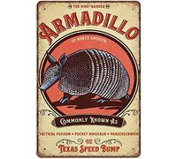TFZQm Poster humoristique Armadillo de style rétro avec impression à neuf bandes d'animaux américains, décoration d'intérieur, plaque en métal pour bar, pub, vintage, mur, porche 20,3 x 15,2 cm