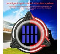 TG-JG00129 10 LED Soucoupe Volante Triangulaire Long Tube Solaire Extérieur En Plastique Imperméable À L'eau Jardin Décoratif Prise Au Sol Lumière Contrôle Intelligent De La Lumière Lumière