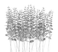 TGANNYOCR Lot de 36 tiges d'eucalyptus artificielles argentées de 38,1 cm pour bouquet de mariage, centre de table, vase, arrangement floral, décoration d'intérieur