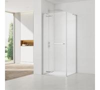 TGD New 80x80 cm paroi latérale fixe pour porte de douche, verre transparent anticalcaire EasyClean (SATTGDNSTENA80CRT)