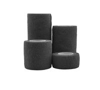 TGDGFKIAS Bande adhésive, Bande élastique auto-adhésive 4.8m, largeur 2.5-15cm, multicolore for genou, cheville, épaule(Schwarz,7.5cmx4.8m)