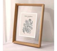 TGDGFKIAS Cadre photo familial, Cadre photo flottant transparent double face for fleurs séchées multicolore, plusieurs tailles(Original Wood Color,Inner diameter 50 * 70cm)