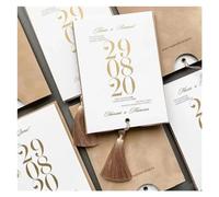 TGDGFKIAS Invité de mariage, Invitations de mariage personnalisées avec enveloppes multicolores 50-150 pièces(Beige,50 piece)