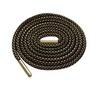 TGDGFKIAS Lacets plats, Elastic Boot & Sneaker Laces Round Metal Head Speckled Glitter Black/Gold 70-180 cm(140)