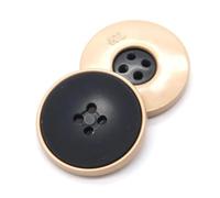 TGDGFKIAS Les Boutons pour Coudre, Lot de 15 Boutons Ronds en résine et métal à 4 Trous for Couture de vêtements, Multicolores, Plusieurs Tailles(Schwarz,18mm 3Pcs)