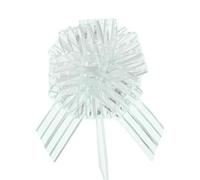 TGDGFKIAS Nappe de Table en Satin pour Les fêtes, Lot de 20 nœuds en Organza Multicolores de 16 cm for la décoration de Noël, Mariage et fête des mères(White)