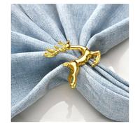 TGDGFKIAS Ronds de serviette Porte-serviettes, Lot de 12 boucles de nappe de mariage Golden Fawn for décoration d'hôtel