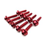 TGFCRUH Boulons de Carénage Motos 10 Pièces Pièces Générales Boulons Moto Vis M5 X 25 Mm Boulons Décoratifs en Aluminium Boulons Anodisés Rouges 25 Mm Vis Rouges Tête Cylindrique M5