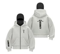 TGFQINAM Cagoule Coupe Vent À Capuche pour Homme S.EC.URI.TY Vestes Hauts Confortables Sweats Imprimés Streetwear Patchwork Vêtements-QHS||l