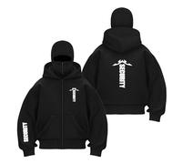 TGFQINAM Cagoule Coupe Vent À Capuche pour Homme S.EC.URI.TY Vestes Hauts Confortables Sweats Imprimés Streetwear Patchwork Vêtements-HeiS||XX_l