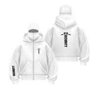 TGFQINAM Cagoule Coupe Vent À Capuche pour Homme S.EC.URI.TY Vestes Hauts Confortables Sweats Imprimés Streetwear Patchwork Vêtements-BaiS||m