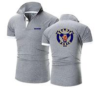 TGFQINAM Polos Confortables pour Hommes pour Scania T-Shirt Uni T-Shirt Respirant Vêtements Collision Couleur Col Streetwear Graphique Demi-Manches Actif-Light Gray||M