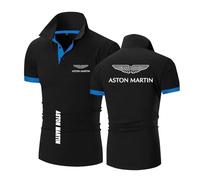 TGFQINAM Polos pour Hommes Vêtements De Sport pour A.s.t.o.n M.a.r.ti.n Imprimés T-Shirts De Tennis À Manches Courtes Respirants Boutons Manches Mi-Longues -HeiS+LanS||4XL