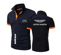 TGFQINAM Polos pour Hommes Vêtements De Sport pour A.s.t.o.n M.a.r.ti.n Imprimés T-Shirts De Tennis À Manches Courtes Respirants Boutons Manches Mi-Longues -SLanS+ChengS||XXL
