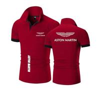 TGFQINAM Polos pour Hommes Vêtements De Sport pour A.s.t.o.n M.a.r.ti.n Imprimés T-Shirts De Tennis À Manches Courtes Respirants Boutons Manches Mi-Longues -JHS||XXL