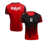 TGFQINAM T-Shirt pour Hommes Costume De Course Léger pour Unkut Crewneck Active À Manches Courtes Polos Doux Patchwork Tee Top Vêtements Impression Confortable-Red||L