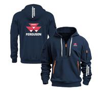 TGFQINAM Veste À Capuche Imprimée pour Hommes pour M.A.SS.EY FE.RG.US.on Sweat-Shirts Unis À Manches Longues Demi-Zip Sweat À Capuche Manteau À Capuche -Dark Blue||L