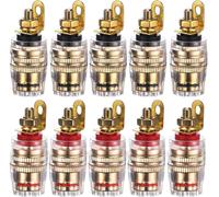 TGGD-10Pcs 4mm Fiche Banane Douille, Fiche Banane Femelle, 4mm fiche Enceinte, Haut-Parleur Reliure Femelle Post Socket Jack, Plaqué Or embase Haut Parleur