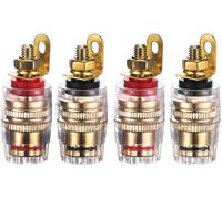 TGGD-4Pcs 4mm Fiche Banane Douille, Fiche Banane Femelle, 4mm fiche Enceinte, Haut-Parleur Reliure Femelle Post Socket Jack, Plaqué Or embase Haut Parleur