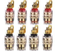 TGGD-8Pcs 4mm Fiche Banane Douille, Fiche Banane Femelle, 4mm fiche enceinte, Haut-Parleur Reliure Femelle Post Socket Jack, Plaqué Or embase haut parleur