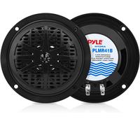 TGGD-Haut-Parleurs Marins 10 cm Étanches, Système Audio Extérieur Résistant aux Intempéries, Double Cône Polypropylène, Design Compact - Noir - Paire