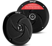 TGGD-Haut-Parleurs Marins - 4 Pouces 2 Voies Étanches et Résistants aux Intempéries, Système Audio Stéréo Extérieur avec 100 Watts de Puissance et Design Fin à Profil Bas - 1 Paire - Noir