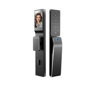 TGHDMD Serrure intelligente étanche avec reconnaissance faciale 3D, application Tuya, empreinte digitale, télécommande, interphone vidéo, multilingue, antivol avec clé mécanique