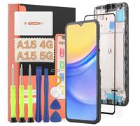 TGHongKy Écran Remplacement pour Samsung Galaxy A15 4G/5G Ecran LCD pour Samsung Galaxy A15 5G A156B Tactile Digitizer LCD avec Kits (Noir avec Cadre) Pièces