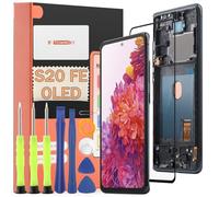 TGHongKy OLED Écran LCD Compatible avec Samsung Galaxy S20 FE Tactile pour Samsung S20 FE 5G Ecran Complet Écran De Réparation Digitizer Assemblée avec Outils（AMOLED,Soutenir L'empreinte Digitale