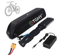 TGHY Batterie de Cadre Diagonale 36 V 48 V 8 Ah 10,4 Ah 12 Ah 15 Ah pour vélo électrique, Batterie Lithium-ION pour Moteur de VTT de 0 à 550 W, avec Chargeur et verrou à clé.,36v8ah