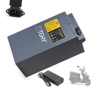 TGHY Batterie Lithium pour Moto électrique 48V 15Ah 20Ah 25Ah 30Ah 40Ah 45Ah 50Ah 55Ah 60Ah 65Ah, Batterie Li-ION pour vélo électrique, cyclomoteur ou Tricycle de 0 à 3100 W.,48v 15ah