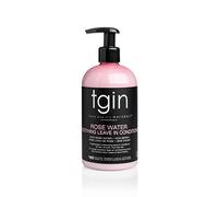 tgin Après-shampoing lissant sans rinçage à l'eau de rose pour cheveux naturels - Styles protecteurs - boucles - ondulations - démêlant - Idéal pour les cheveux à faible porosité - Cheveux fins