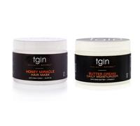 Tgin Butter Cream Hydratant Quotidien et Tgin Honey Miracle Hair Mask Deep Conditioner Duo - Cheveux Secs - Cheveux Bouclés - Type 3C et 4C Hair - Styler - 350ml - Lot de 2 (Un de chaque)
