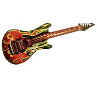 Tgitarre aus Kunststoff,in Schwarz-Rot-Gelb - Close Up Guitare Rock Gonflable Flames of Hell