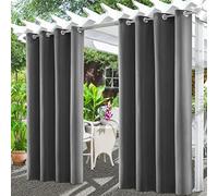 Tgkoddo Rideaux D'extérieur, Rideau pour Pergola Imperméable, Rideau Exterieur pour Terrasse Rideau Pare-Soleil pour Balcon, Terrasse, Porche, Pergola, Belvédère(132 * 245cm, Gris)