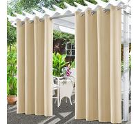 Tgkoddo Rideaux D'extérieur, Rideau Pour Pergola Imperméable, Rideau Exterieur Pour Terrasse Rideau Pare-soleil Pour Balcon, Terrasse, Porche, Pergola, Belvédère(132*245cm, Beige)