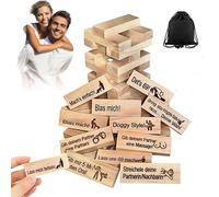 TGKYK Jeux Coquins pour Couples, 48 pièces Jenga-Sexy avec Sac en Velours, Lust Tower Blocks, Blocs coquins Jeu Coquin Couple avec Questions et Défis Action ou vérité pour Couples Adultes (Allemand)