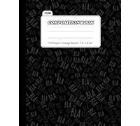 TGM Composition Book: 110 Pages, Wide Ruled Paper, 7.5" x 9.25" , Soft Matte Cover with BlaBlaBla Pattern, Black Spine, for Home, College & Office , ADHD & Creative Students