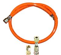 TGO Tuyau de gaz propane avec raccord à bague de coupe 1/4" gauche x 8 mm (300 cm, PVC, orange)