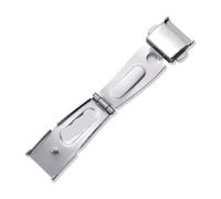 TGPGZHZFNA Boucle de montre unisexe en acier inoxydable argenté, fermoir for double pression, pliable, compatible for les accessoires de montre-bracelet Fermoir de montre(Inner width 13 mm)